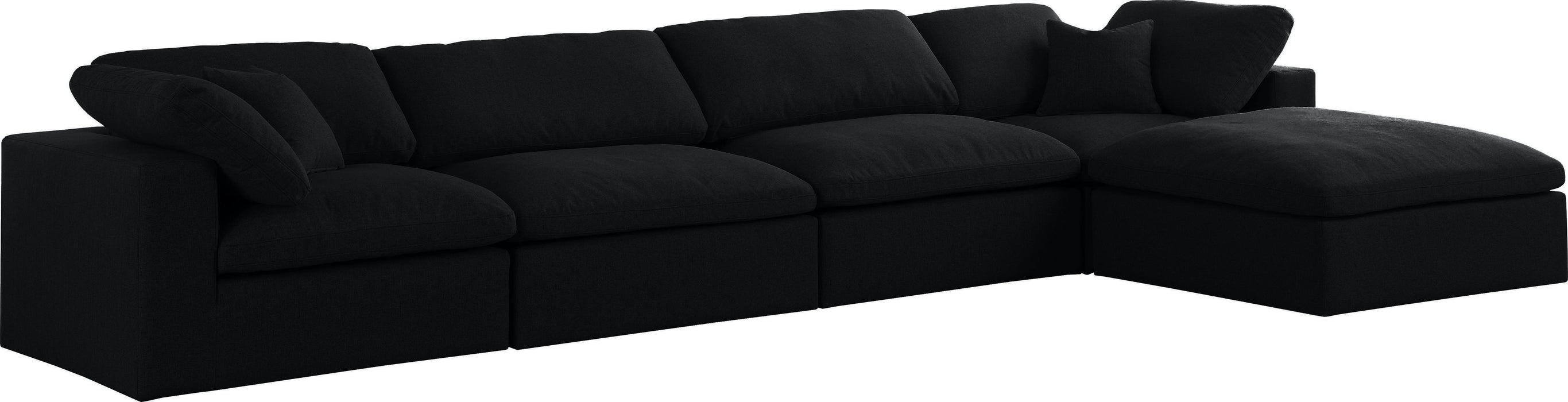 Serene Black Linen Fabric Deluxe Cloud Modular Sectional - Royal Furniture & Gifts (MI) - Multi Location