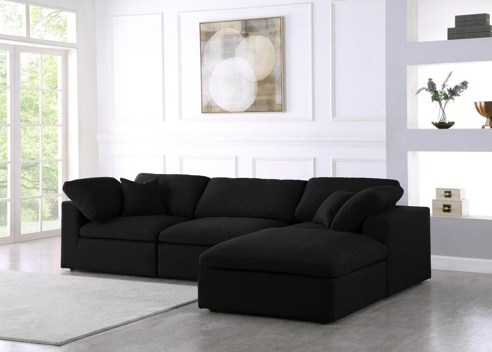 Serene Black Linen Fabric Deluxe Cloud Modular Sectional - Royal Furniture & Gifts (MI) - Multi Location
