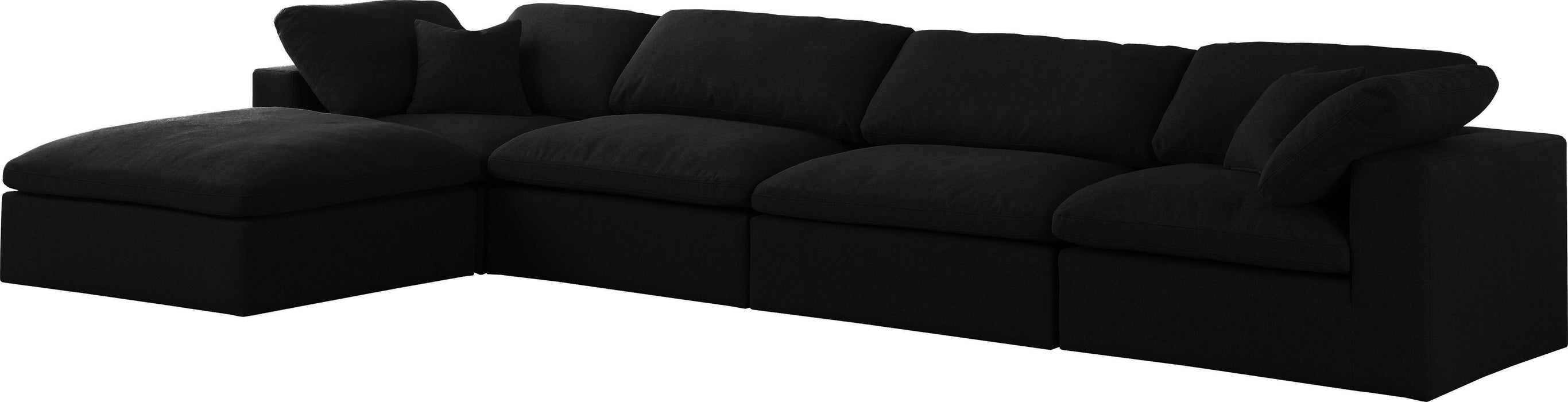 Serene Black Linen Fabric Deluxe Cloud Modular Sectional - Royal Furniture & Gifts (MI) - Multi Location