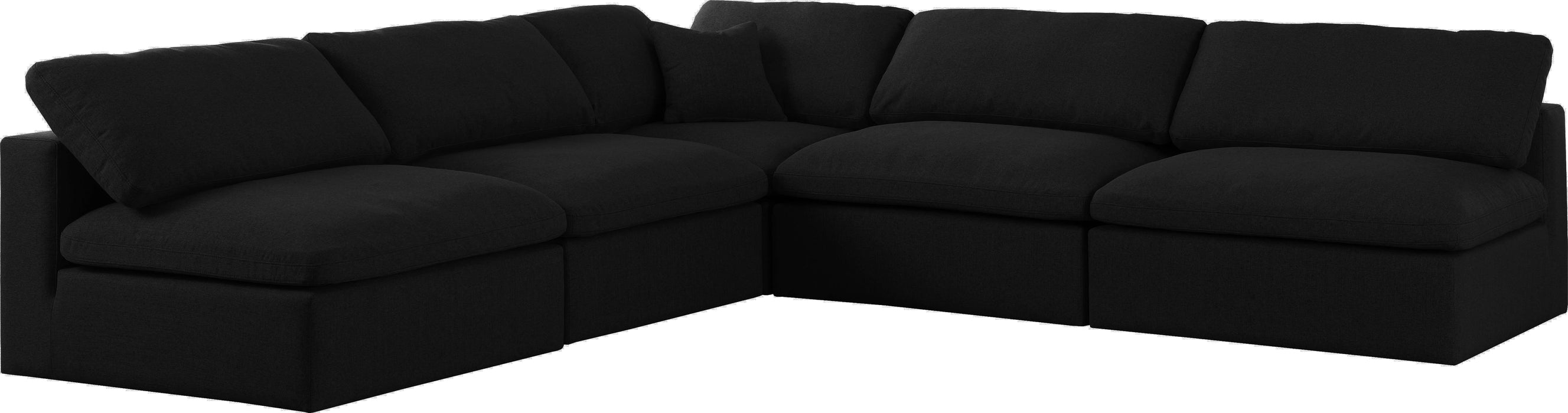 Serene Black Linen Fabric Deluxe Cloud Modular Sectional - Royal Furniture & Gifts (MI) - Multi Location