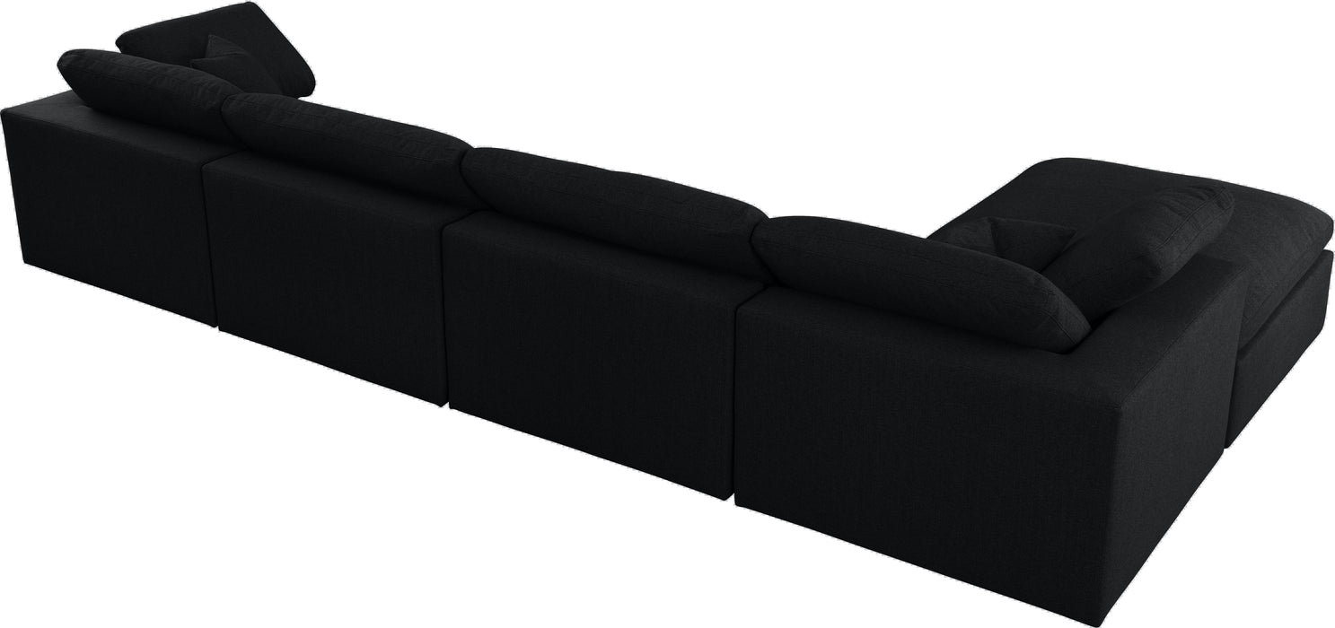 Serene Black Linen Fabric Deluxe Cloud Modular Sectional - Royal Furniture & Gifts (MI) - Multi Location