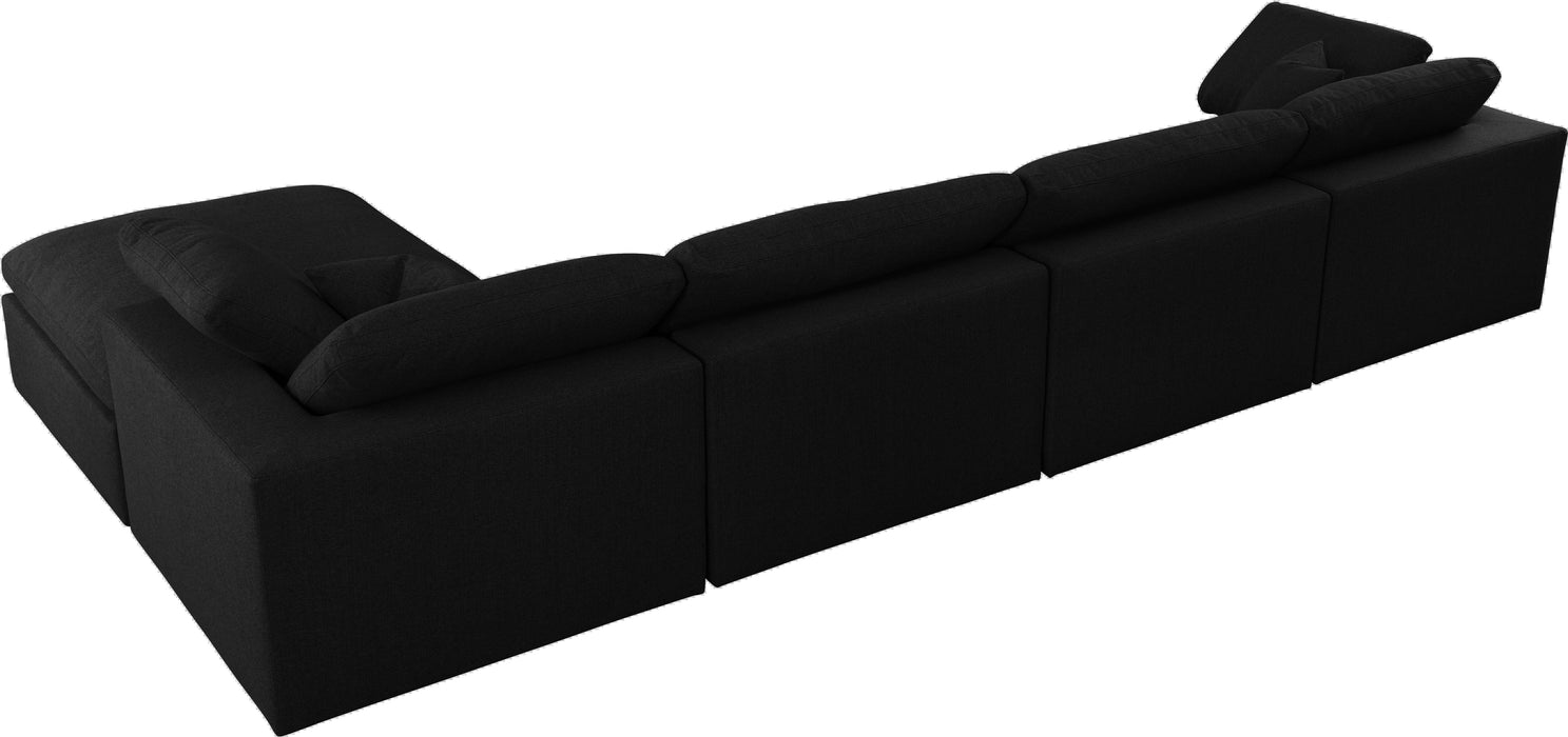 Serene Black Linen Fabric Deluxe Cloud Modular Sectional - Royal Furniture & Gifts (MI) - Multi Location