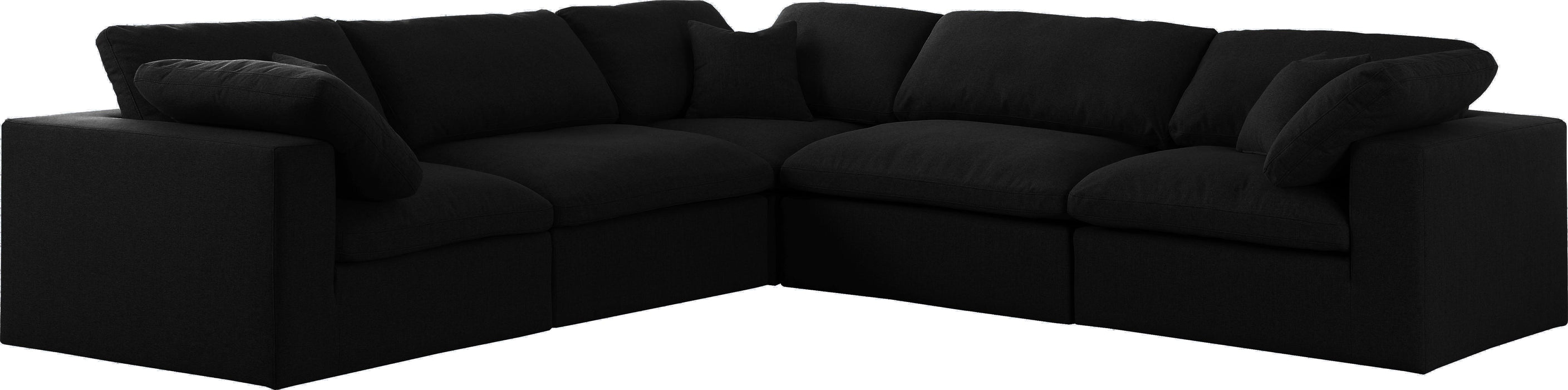 Serene Black Linen Fabric Deluxe Cloud Modular Sectional - Royal Furniture & Gifts (MI) - Multi Location