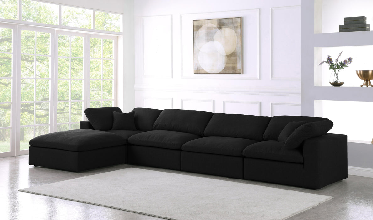 Serene Black Linen Fabric Deluxe Cloud Modular Sectional - Royal Furniture & Gifts (MI) - Multi Location