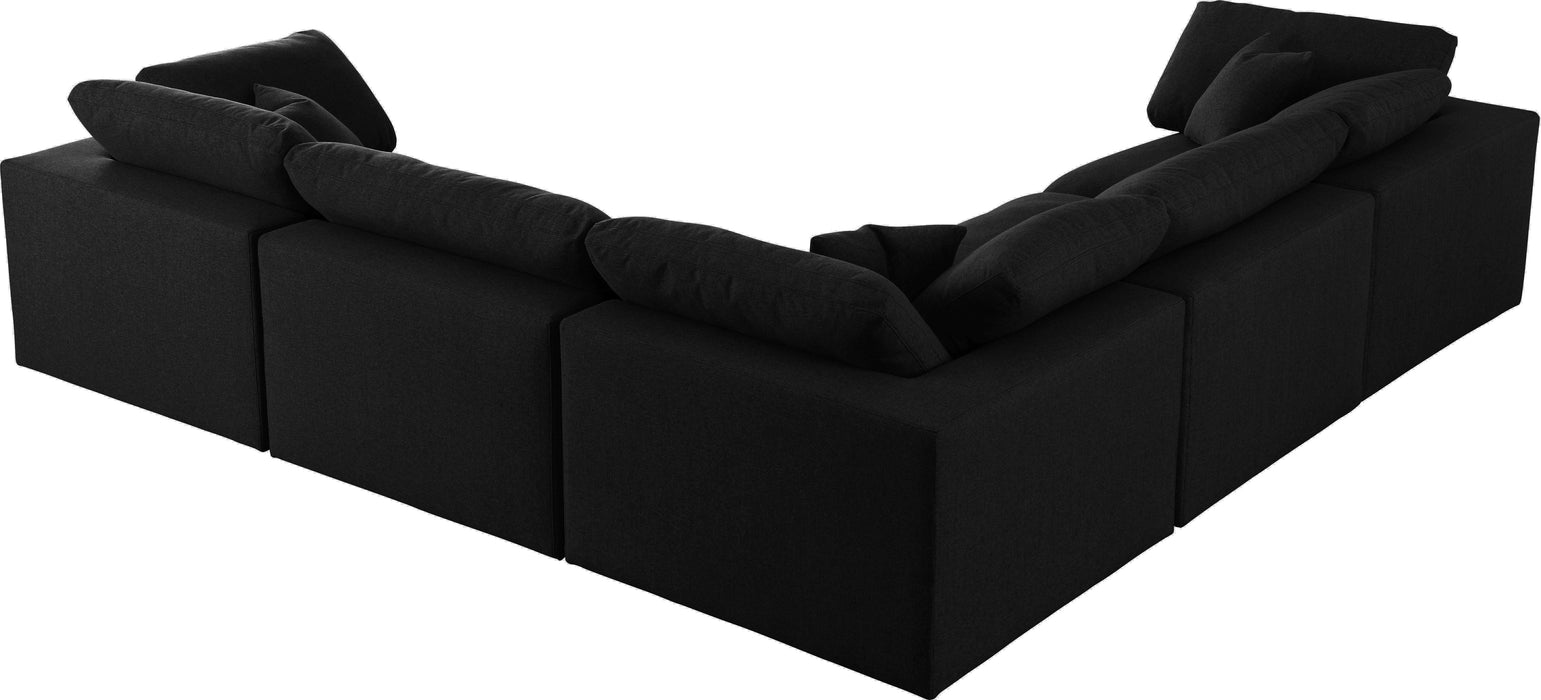 Serene Black Linen Fabric Deluxe Cloud Modular Sectional - Royal Furniture & Gifts (MI) - Multi Location