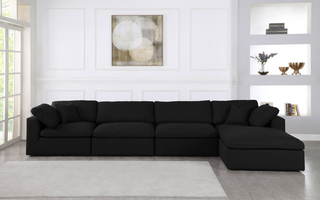Serene Black Linen Fabric Deluxe Cloud Modular Sectional - Royal Furniture & Gifts (MI) - Multi Location