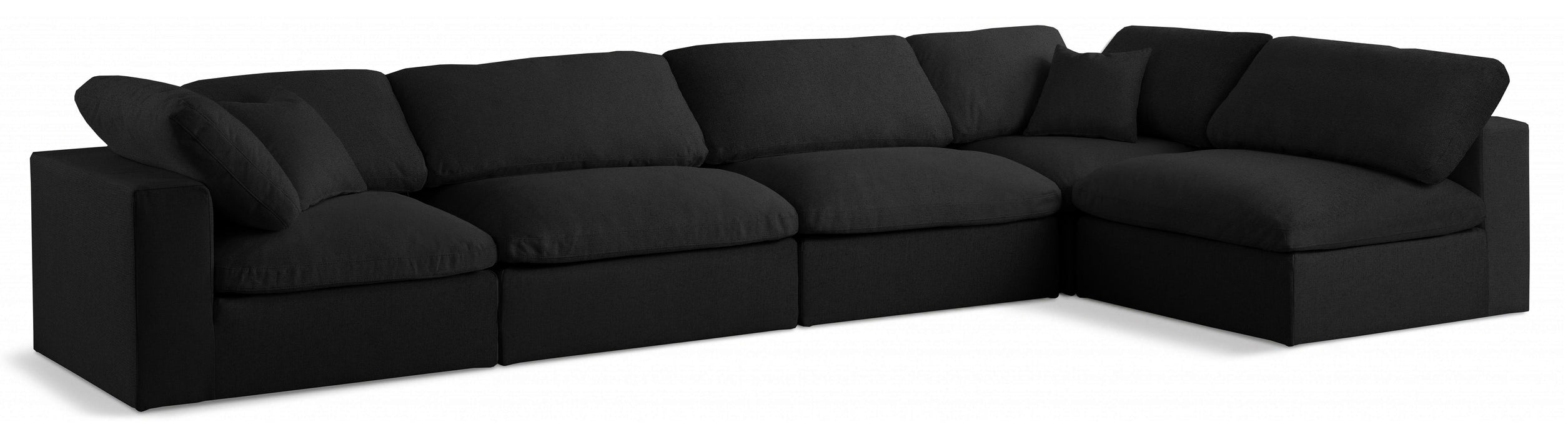 Serene Black Linen Fabric Deluxe Cloud Modular Sectional - Royal Furniture & Gifts (MI) - Multi Location
