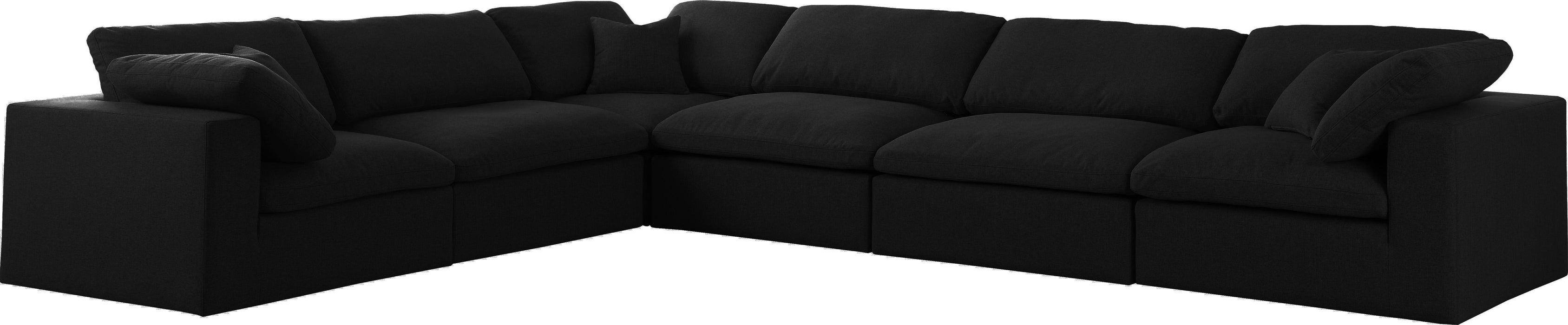 Serene Black Linen Fabric Deluxe Cloud Modular Sectional - Royal Furniture & Gifts (MI) - Multi Location