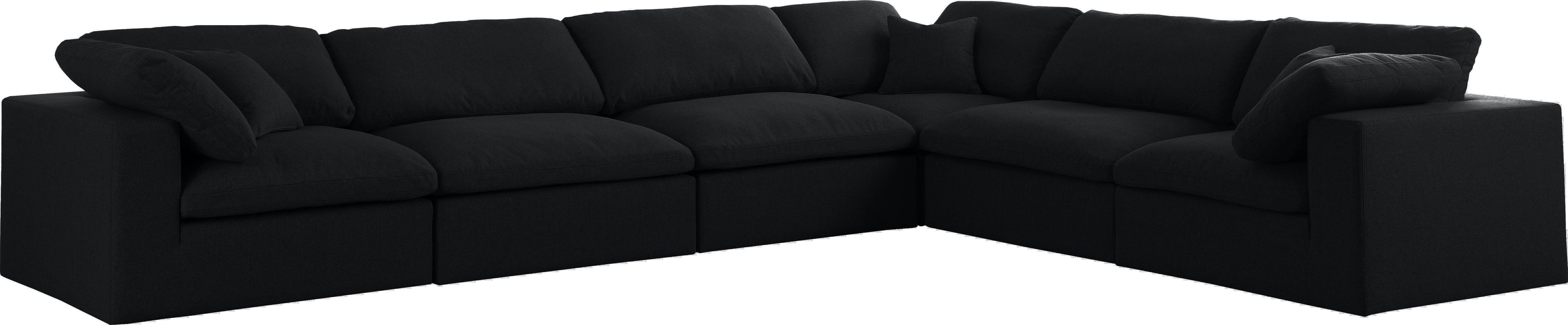 Serene Black Linen Fabric Deluxe Cloud Modular Sectional - Royal Furniture & Gifts (MI) - Multi Location