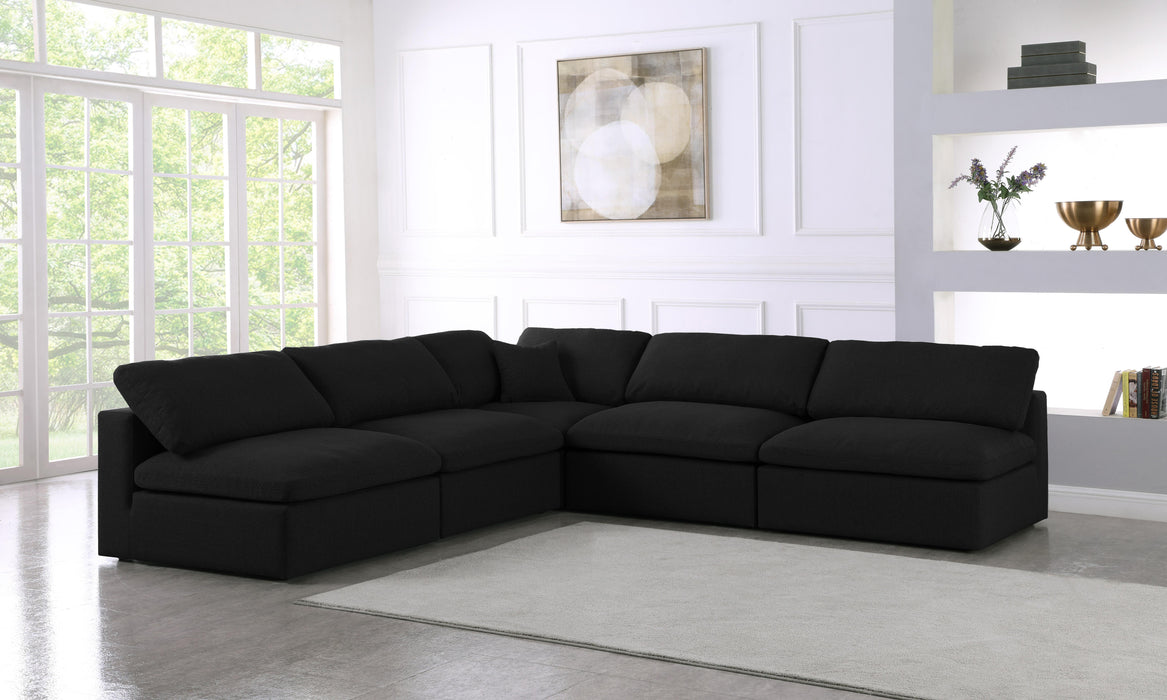 Serene Black Linen Fabric Deluxe Cloud Modular Sectional - Royal Furniture & Gifts (MI) - Multi Location
