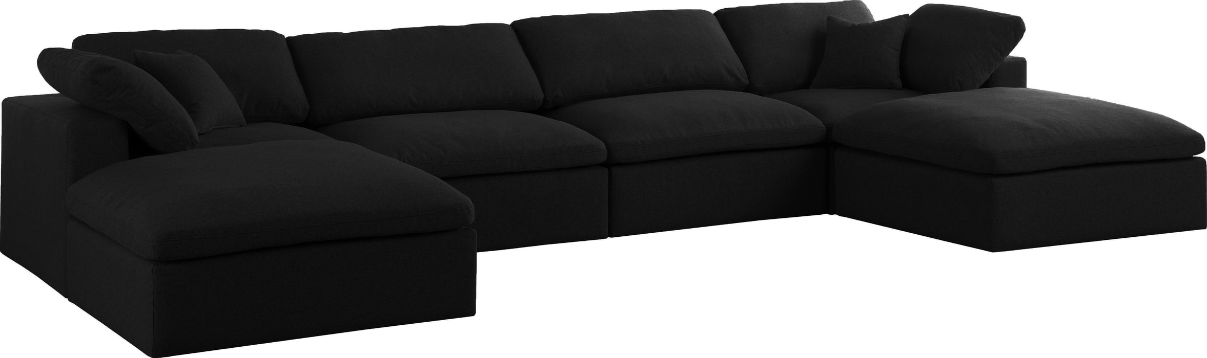 Serene Black Linen Fabric Deluxe Cloud Modular Sectional - Royal Furniture & Gifts (MI) - Multi Location