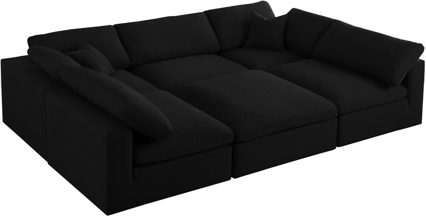 Serene Black Linen Fabric Deluxe Cloud Modular Sectional - Royal Furniture & Gifts (MI) - Multi Location