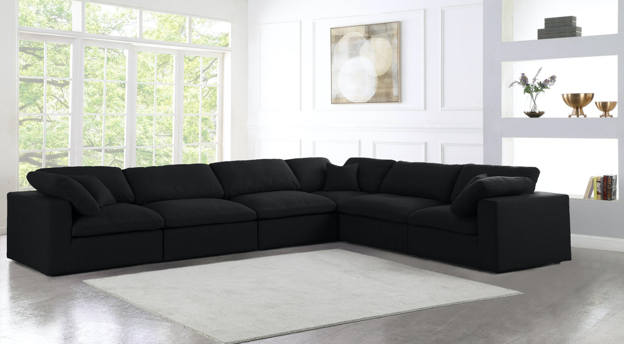 Serene Black Linen Fabric Deluxe Cloud Modular Sectional - Royal Furniture & Gifts (MI) - Multi Location