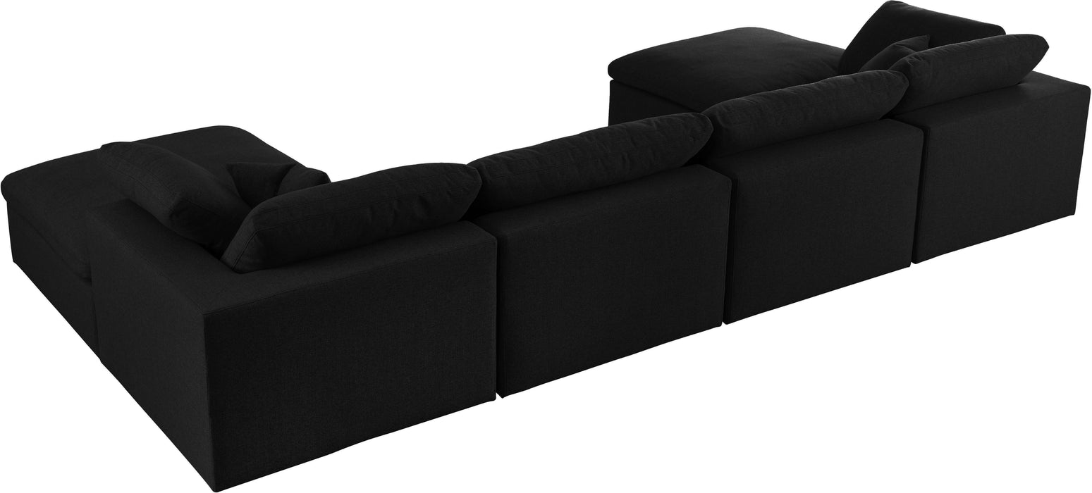 Serene Black Linen Fabric Deluxe Cloud Modular Sectional - Royal Furniture & Gifts (MI) - Multi Location