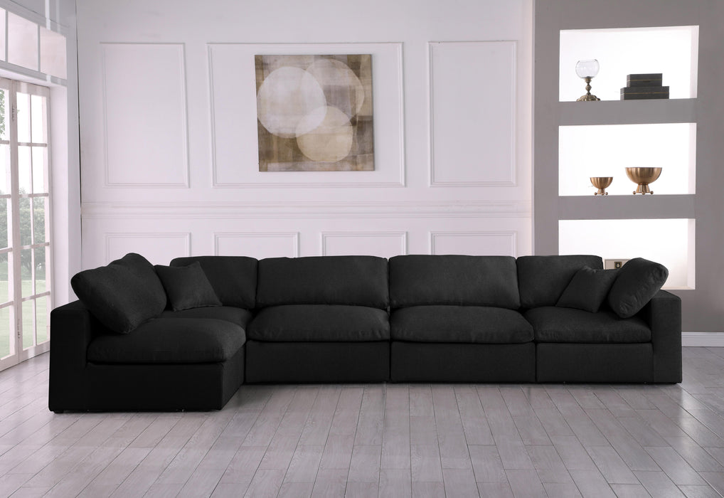 Serene Black Linen Fabric Deluxe Cloud Modular Sectional - Royal Furniture & Gifts (MI) - Multi Location