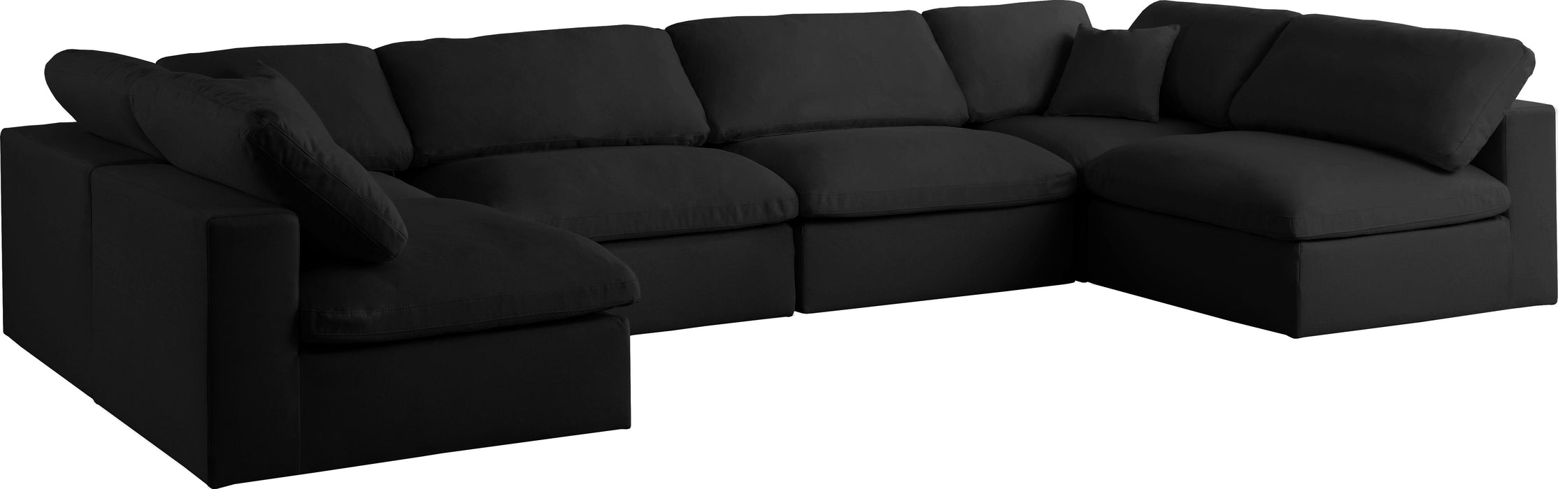 Serene Black Linen Fabric Deluxe Cloud Modular Sectional - Royal Furniture & Gifts (MI) - Multi Location
