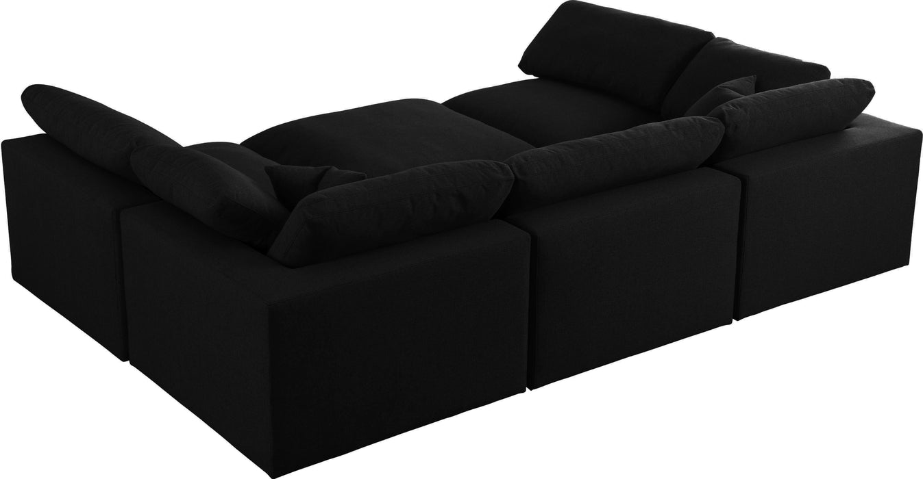 Serene Black Linen Fabric Deluxe Cloud Modular Sectional - Royal Furniture & Gifts (MI) - Multi Location