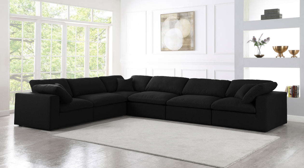 Serene Black Linen Fabric Deluxe Cloud Modular Sectional - Royal Furniture & Gifts (MI) - Multi Location