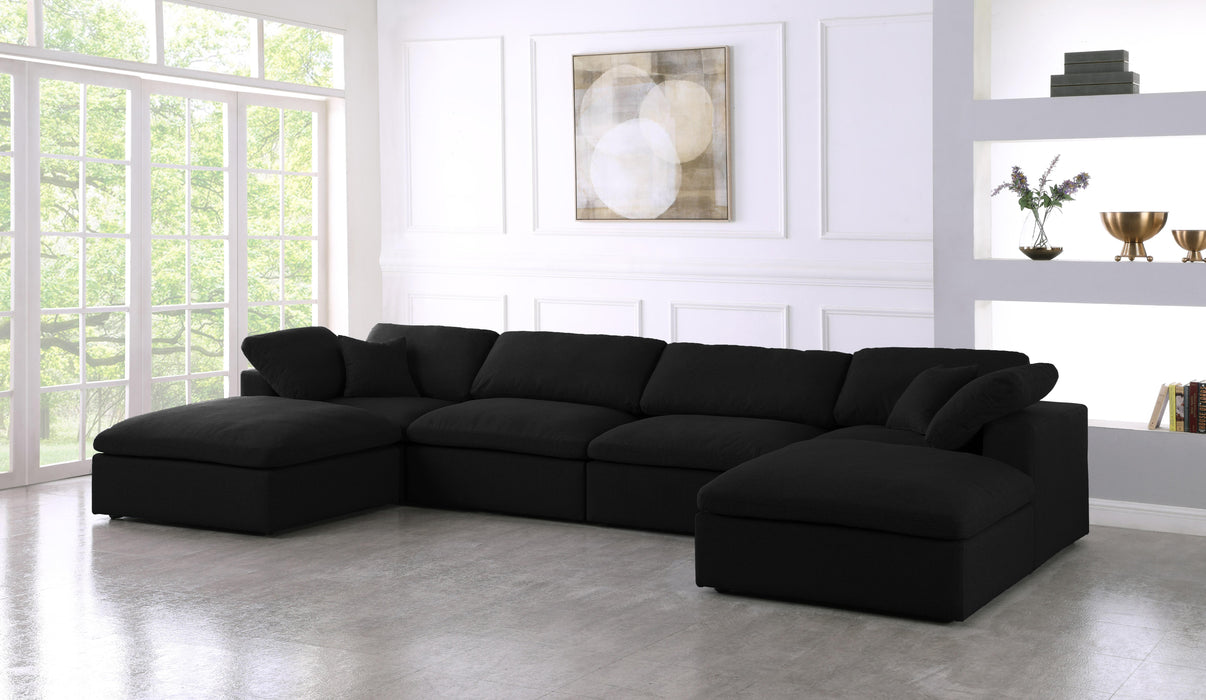 Serene Black Linen Fabric Deluxe Cloud Modular Sectional - Royal Furniture & Gifts (MI) - Multi Location