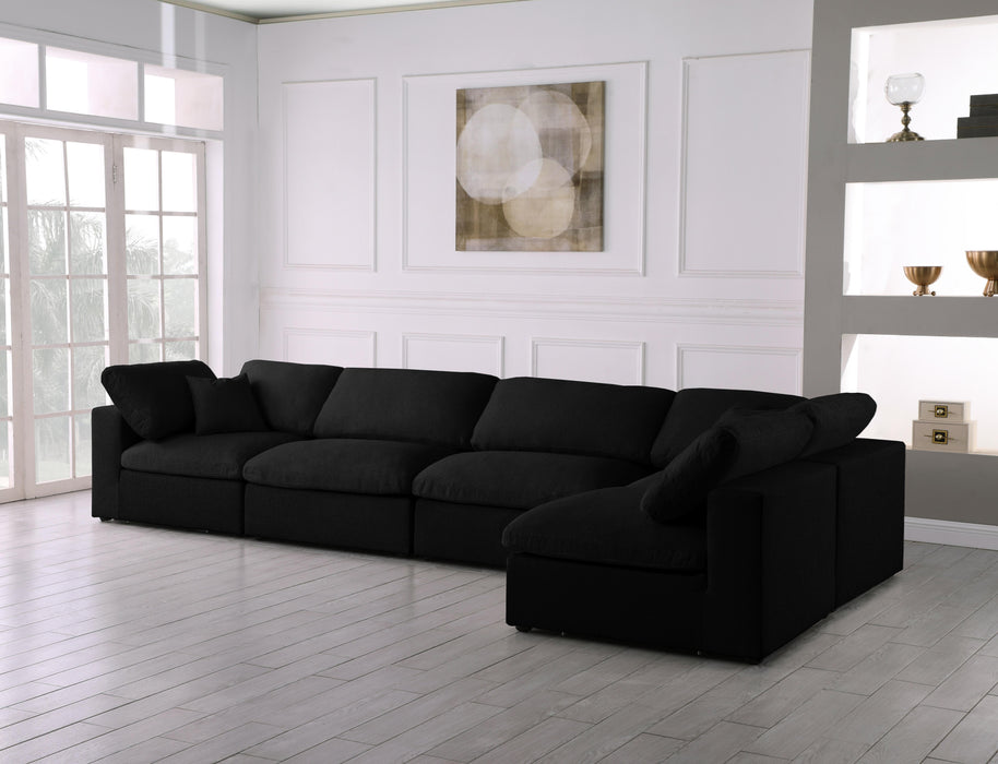 Serene Black Linen Fabric Deluxe Cloud Modular Sectional - Royal Furniture & Gifts (MI) - Multi Location