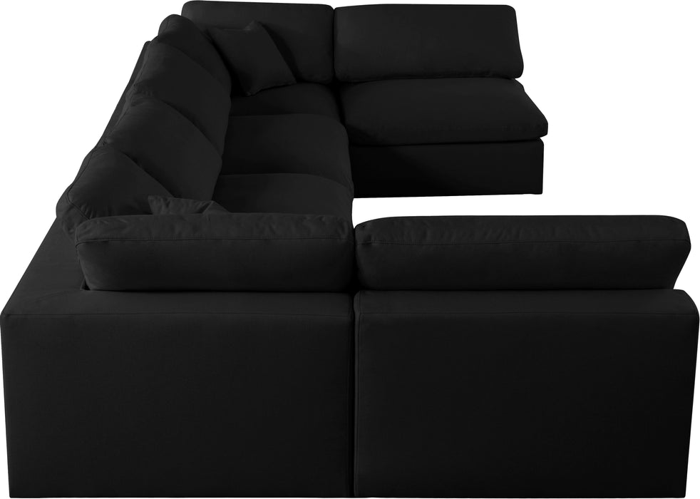 Serene Black Linen Fabric Deluxe Cloud Modular Sectional - Royal Furniture & Gifts (MI) - Multi Location