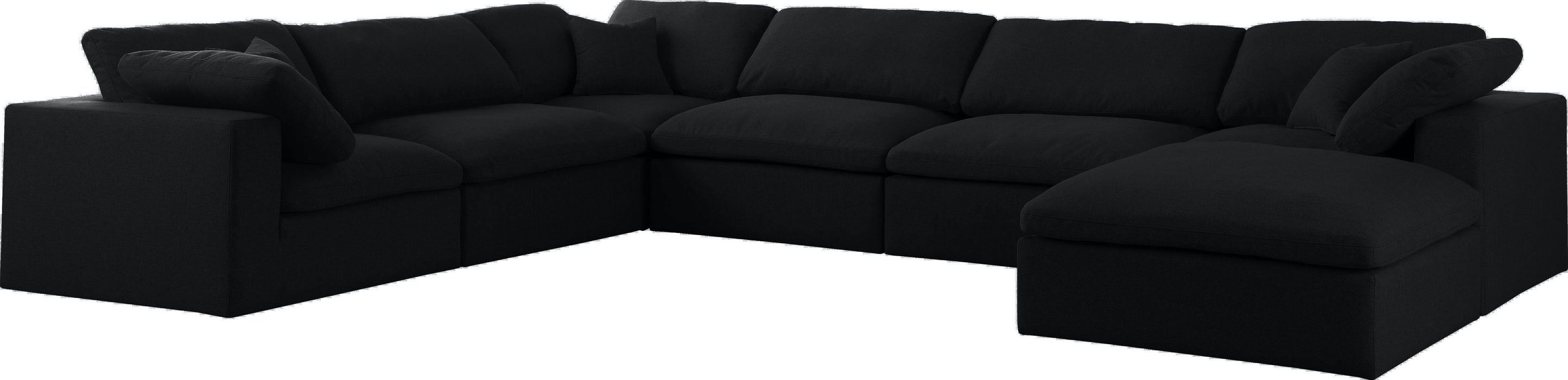 Serene Black Linen Fabric Deluxe Cloud Modular Sectional - Royal Furniture & Gifts (MI) - Multi Location