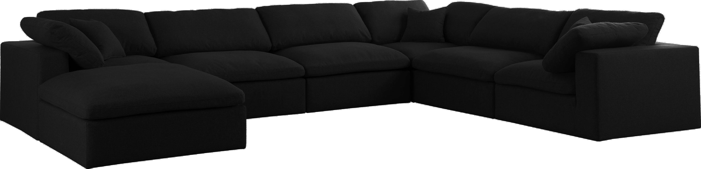 Serene Black Linen Fabric Deluxe Cloud Modular Sectional - Royal Furniture & Gifts (MI) - Multi Location