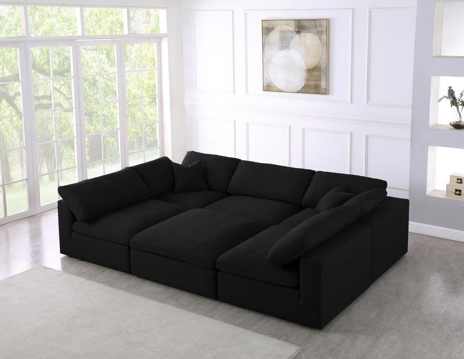 Serene Black Linen Fabric Deluxe Cloud Modular Sectional - Royal Furniture & Gifts (MI) - Multi Location