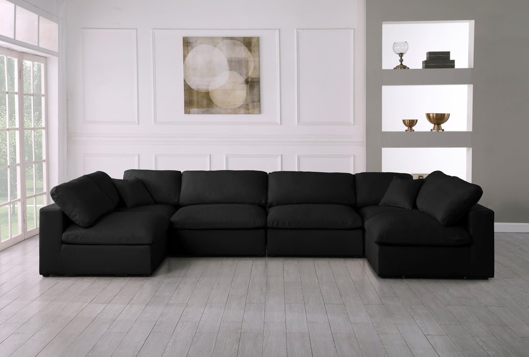 Serene Black Linen Fabric Deluxe Cloud Modular Sectional - Royal Furniture & Gifts (MI) - Multi Location