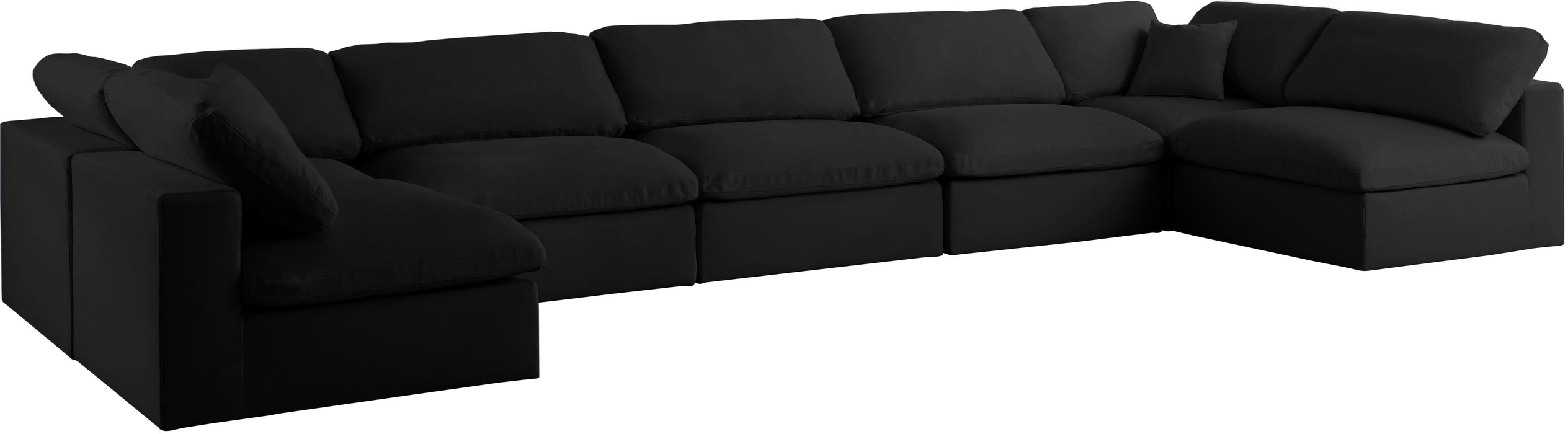 Serene Black Linen Fabric Deluxe Cloud Modular Sectional - Royal Furniture & Gifts (MI) - Multi Location