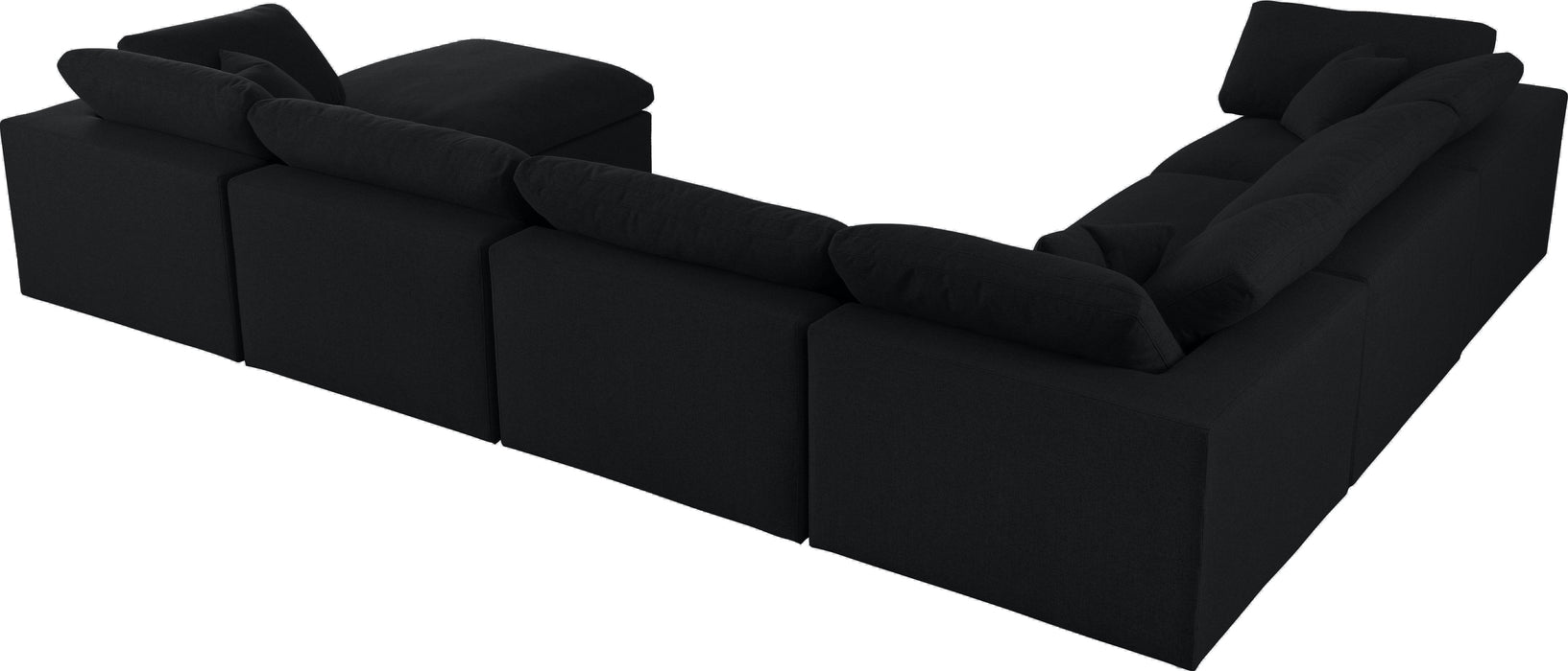 Serene Black Linen Fabric Deluxe Cloud Modular Sectional - Royal Furniture & Gifts (MI) - Multi Location
