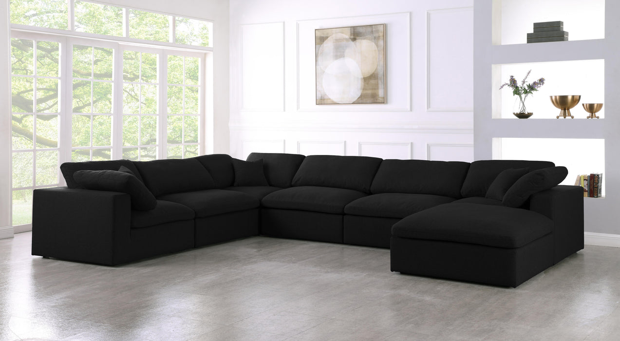 Serene Black Linen Fabric Deluxe Cloud Modular Sectional - Royal Furniture & Gifts (MI) - Multi Location