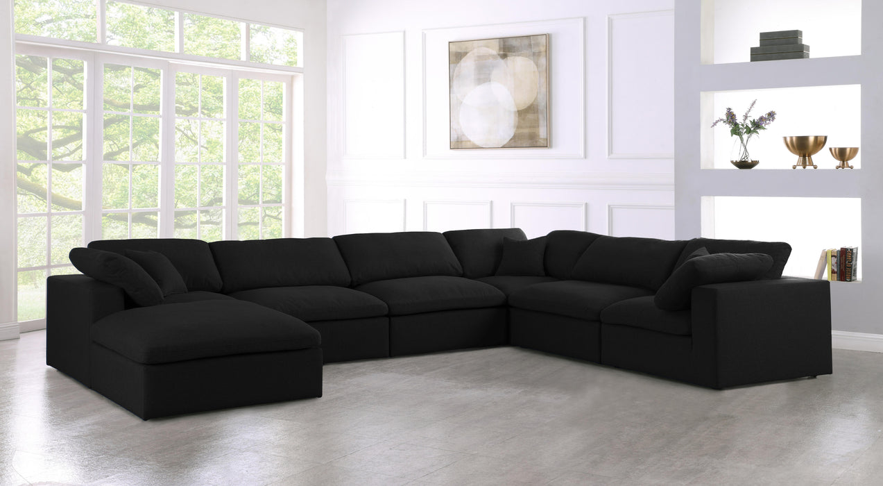 Serene Black Linen Fabric Deluxe Cloud Modular Sectional - Royal Furniture & Gifts (MI) - Multi Location