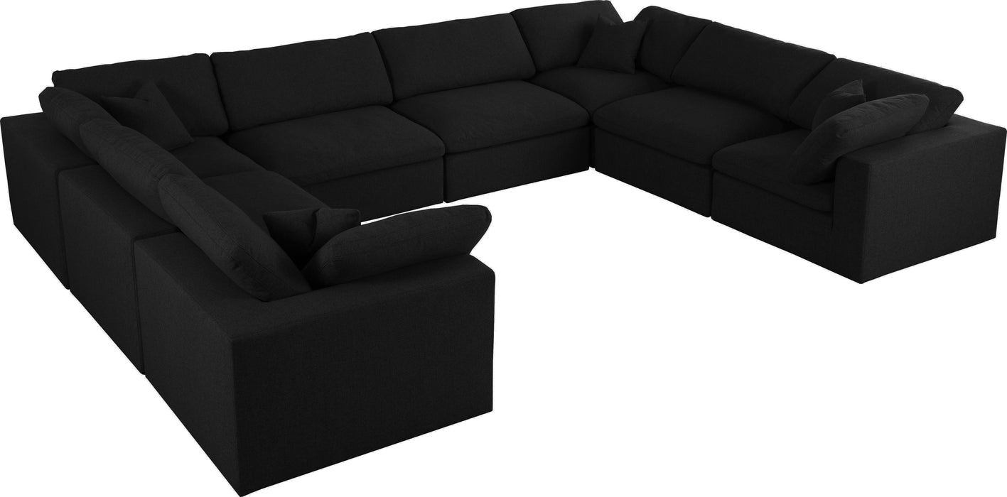Serene Black Linen Fabric Deluxe Cloud Modular Sectional - Royal Furniture & Gifts (MI) - Multi Location