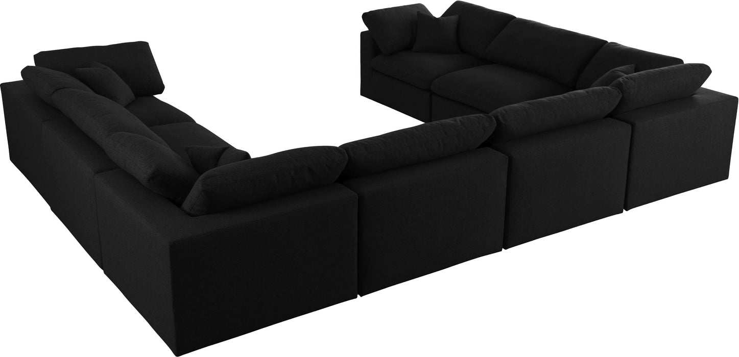 Serene Black Linen Fabric Deluxe Cloud Modular Sectional - Royal Furniture & Gifts (MI) - Multi Location