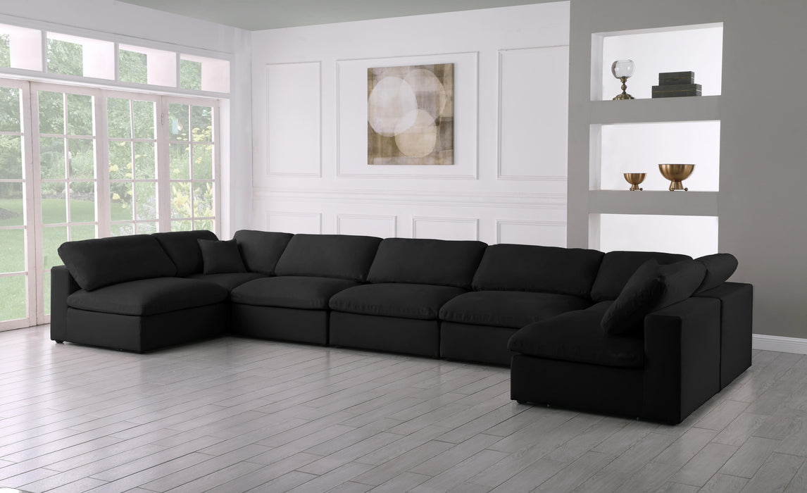 Serene Black Linen Fabric Deluxe Cloud Modular Sectional - Royal Furniture & Gifts (MI) - Multi Location