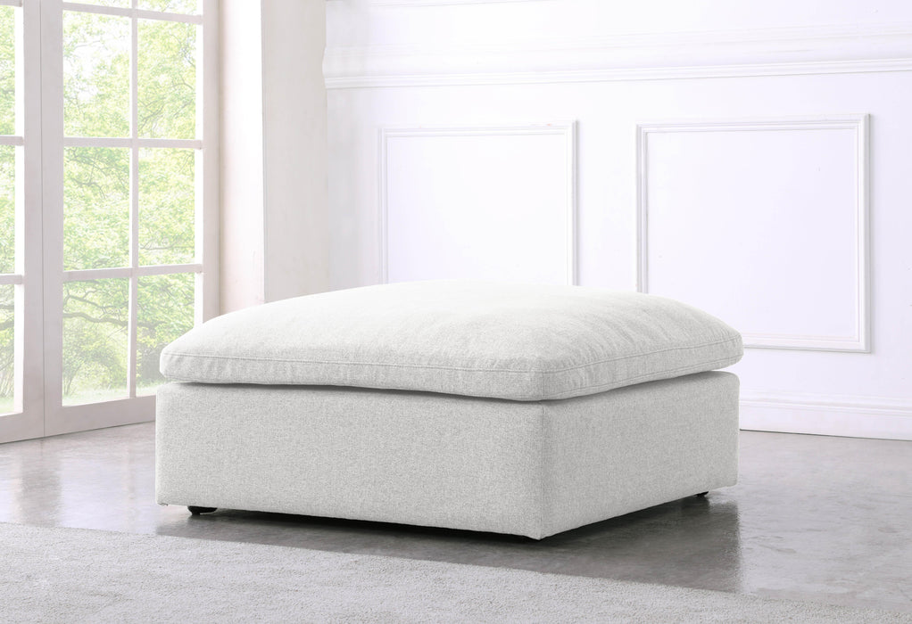 Serene Cream Linen Fabric Deluxe Cloud Ottoman - Royal Furniture & Gifts (MI) - Multi Location