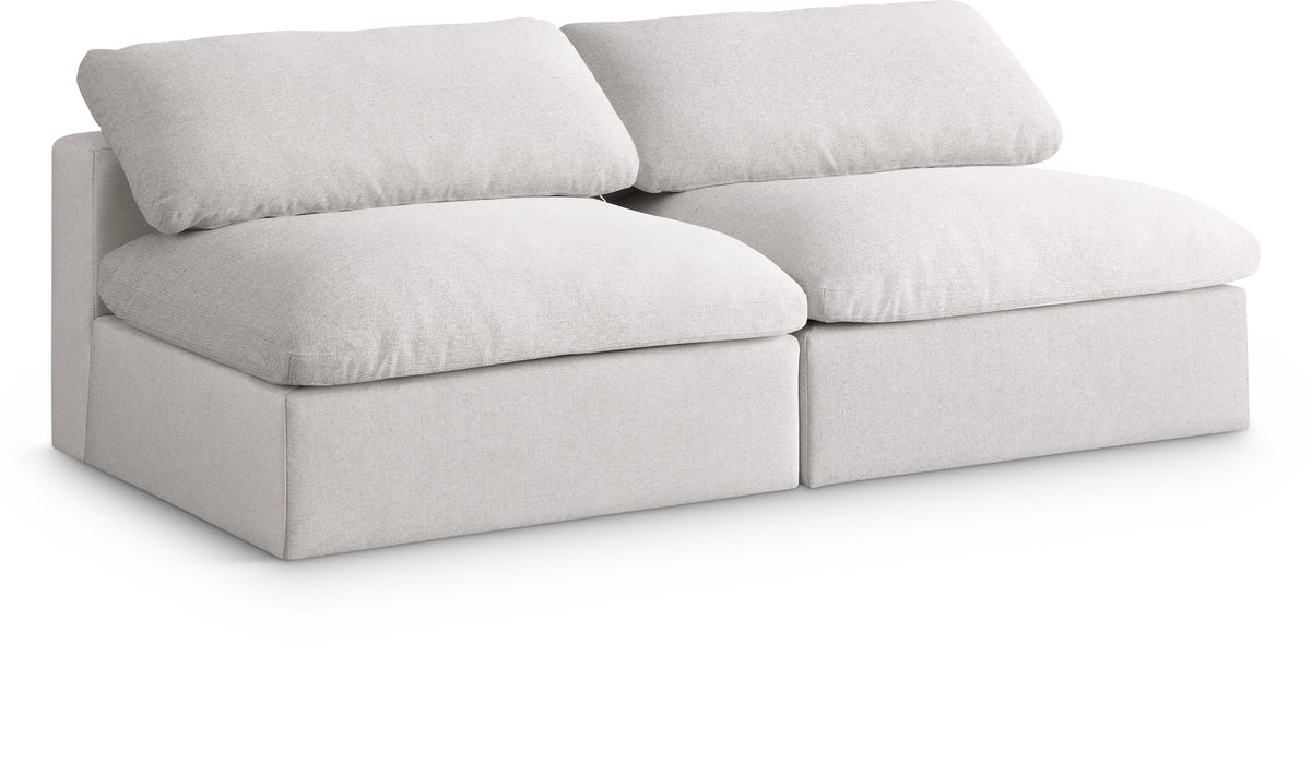Serene Cream Linen Fabric Deluxe Cloud Modular Armless Sofa - Royal Furniture & Gifts (MI) - Multi Location