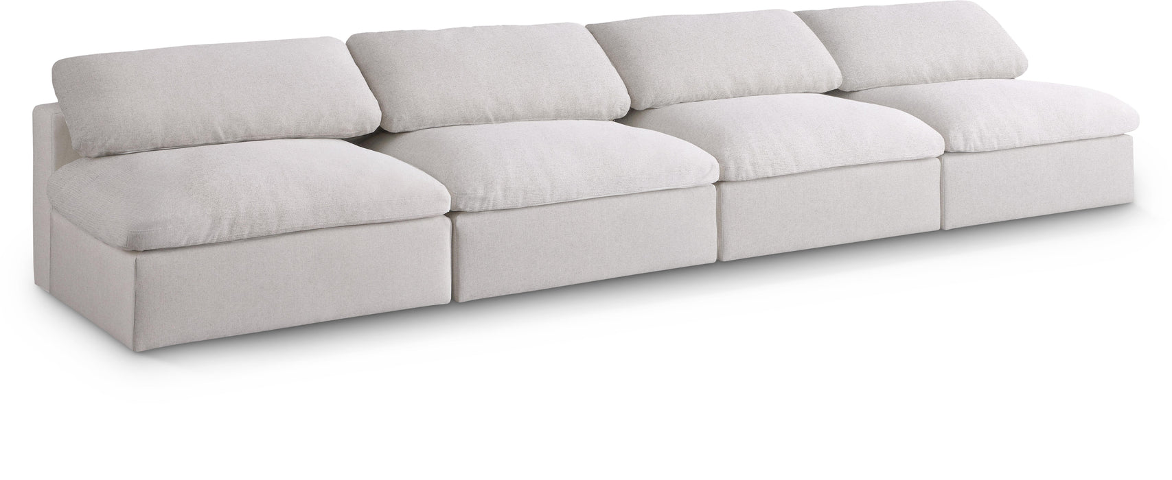 Serene Cream Linen Fabric Deluxe Cloud Modular Armless Sofa - Royal Furniture & Gifts (MI) - Multi Location