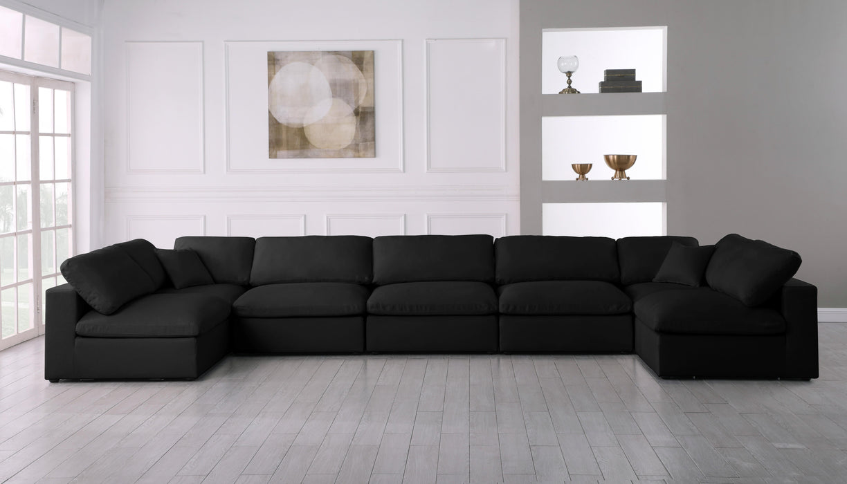 Serene Black Linen Fabric Deluxe Cloud Modular Sectional - Royal Furniture & Gifts (MI) - Multi Location