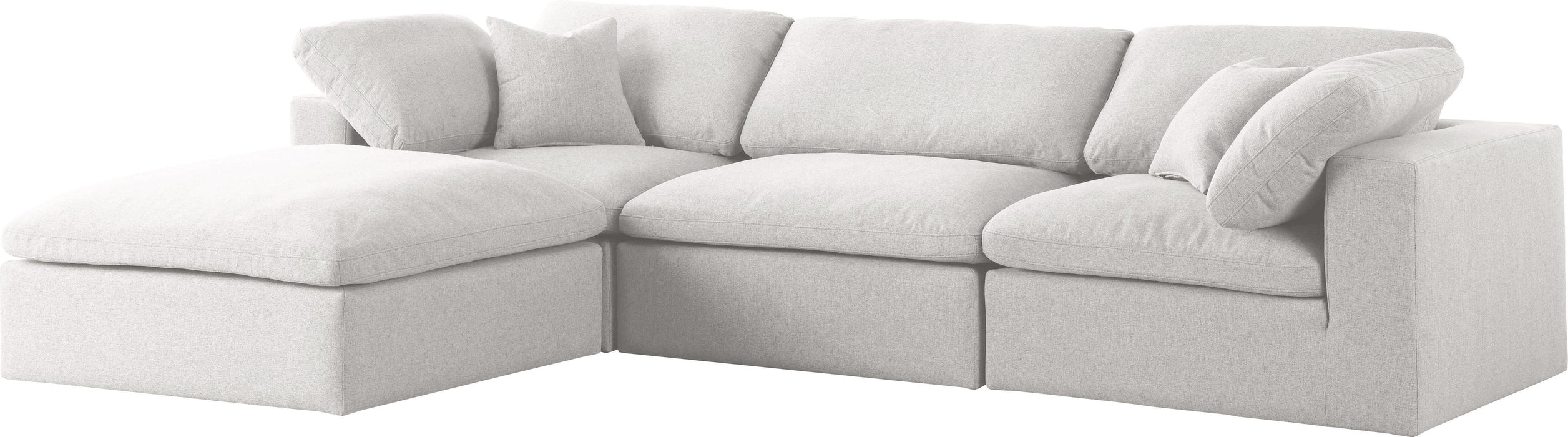 Serene Cream Linen Fabric Deluxe Cloud Modular Sectional - Royal Furniture & Gifts (MI) - Multi Location