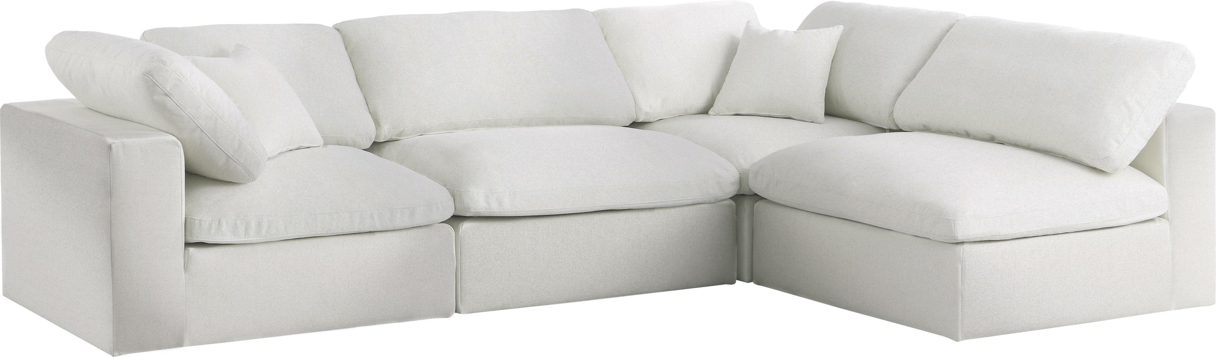 Serene Cream Linen Fabric Deluxe Cloud Modular Sectional - Royal Furniture & Gifts (MI) - Multi Location