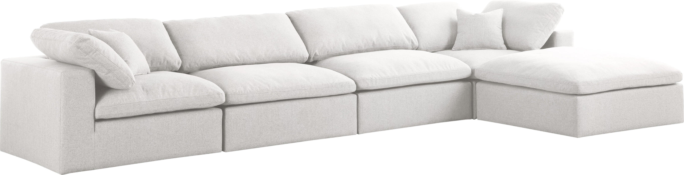 Serene Cream Linen Fabric Deluxe Cloud Modular Sectional - Royal Furniture & Gifts (MI) - Multi Location