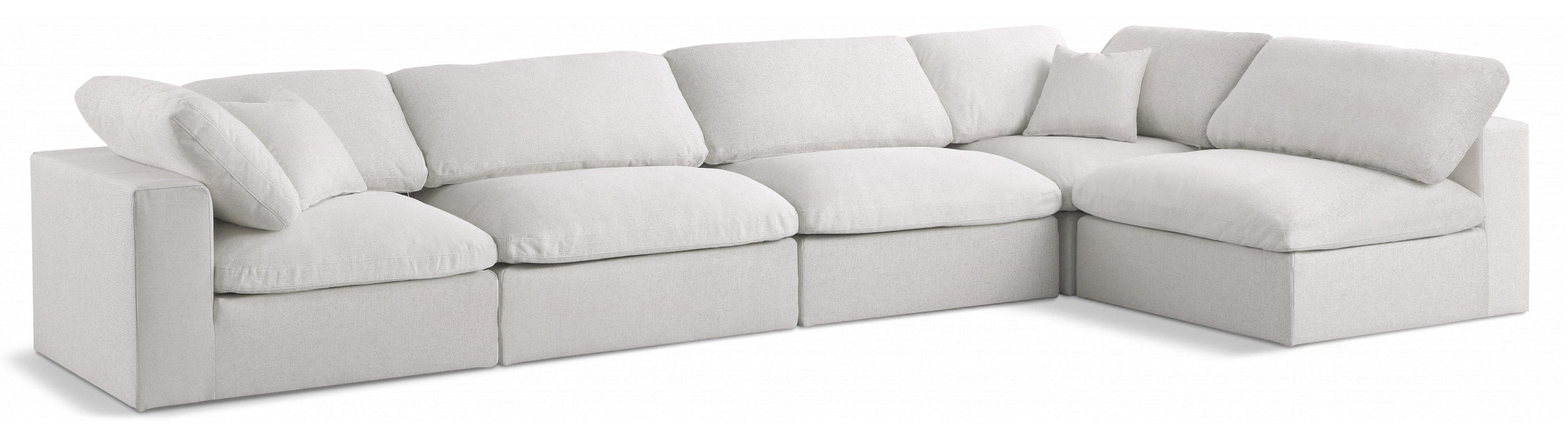 Serene Cream Linen Fabric Deluxe Cloud Modular Sectional - Royal Furniture & Gifts (MI) - Multi Location