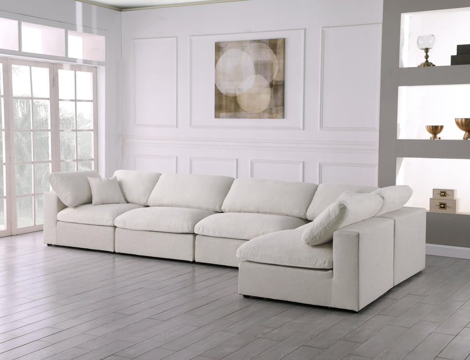 Serene Cream Linen Fabric Deluxe Cloud Modular Sectional - Royal Furniture & Gifts (MI) - Multi Location