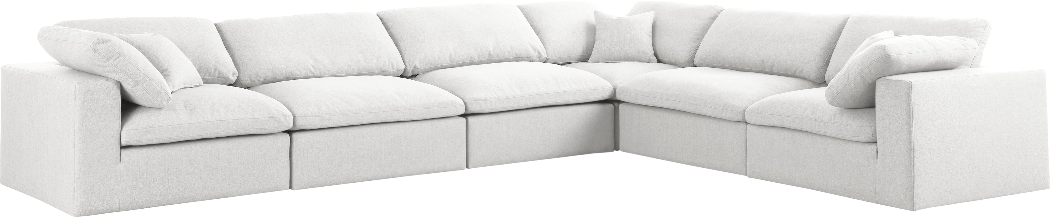Serene Cream Linen Fabric Deluxe Cloud Modular Sectional - Royal Furniture & Gifts (MI) - Multi Location