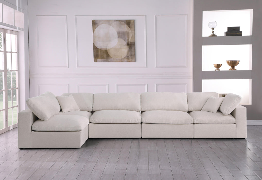Serene Cream Linen Fabric Deluxe Cloud Modular Sectional - Royal Furniture & Gifts (MI) - Multi Location