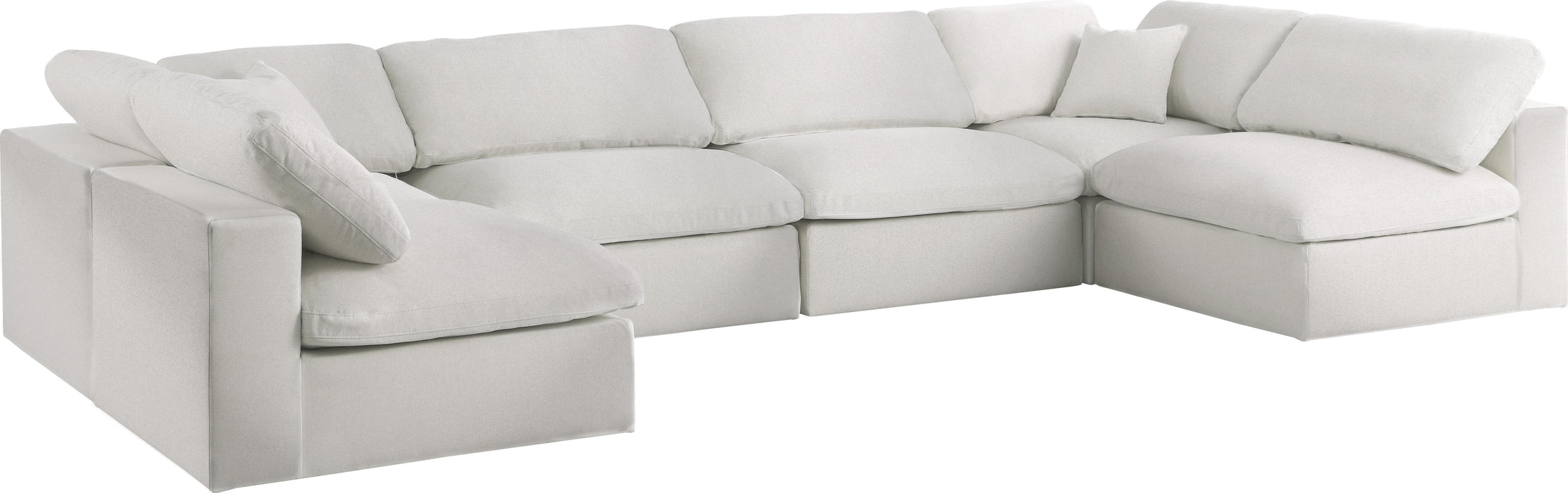 Serene Cream Linen Fabric Deluxe Cloud Modular Sectional - Royal Furniture & Gifts (MI) - Multi Location
