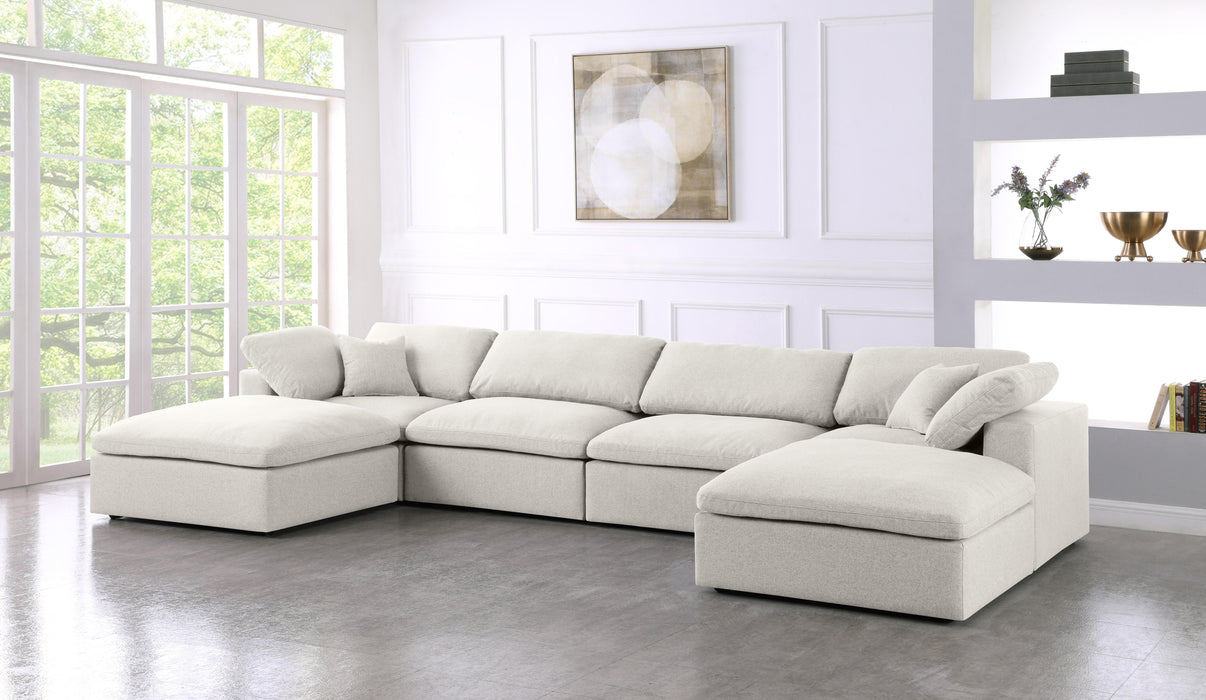 Serene Cream Linen Fabric Deluxe Cloud Modular Sectional - Royal Furniture & Gifts (MI) - Multi Location