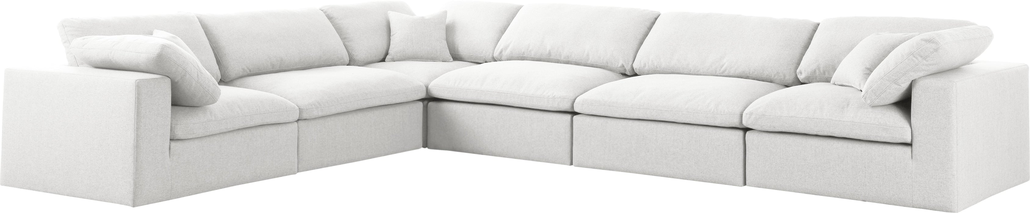 Serene Cream Linen Fabric Deluxe Cloud Modular Sectional - Royal Furniture & Gifts (MI) - Multi Location